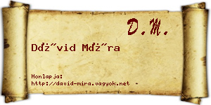 Dávid Míra névjegykártya